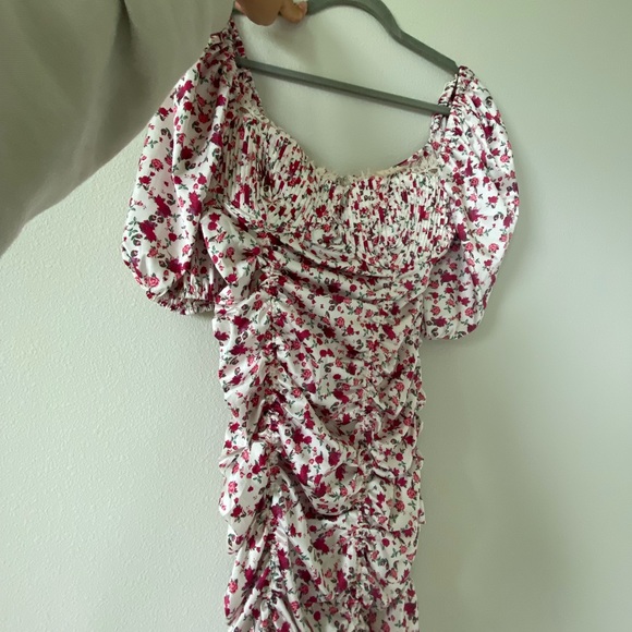 For Love And Lemons White and Red Floral Mini Dress - Picture 3 of 4